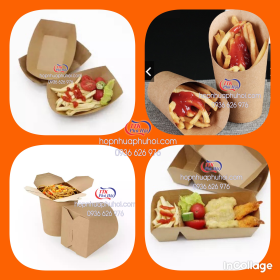     Hộp giấy khay giấy đựng khoai tây chiên