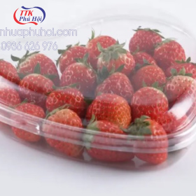 Hộp nhựa đựng dâu tây hình trái tim