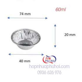 Chén nhôm 60ml nướng trứng, hải sải