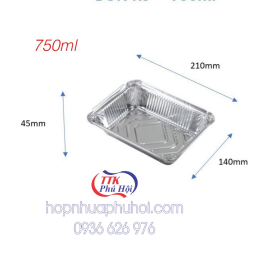 Hộp nhôm đựng thực phẩm 750ml