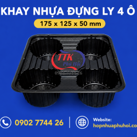 Khay nhựa đựng ly 4 ô
