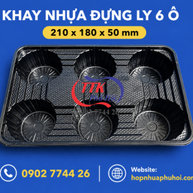 Khay nhựa đựng ly 6 ô
