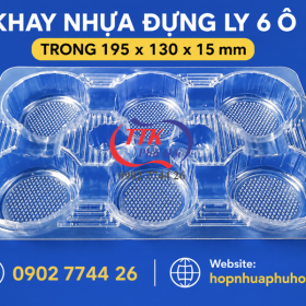Khay nhựa đựng ly 6 ô trong