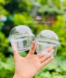 Ly nhựa pet 200ml đựng kem có nắp