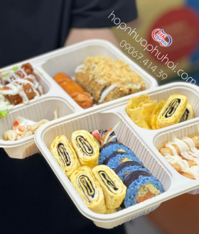 Hộp nhựa 3 ngăn màu kem - Sản phẩm hộp nhựa cơm mang đi đẹp mắt, tiện lợi