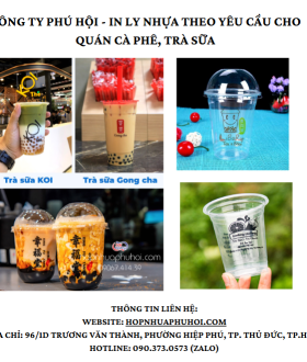Công Ty Phú Hội - In ly nhựa theo yêu cầu cho quán cà phê, trà sữa