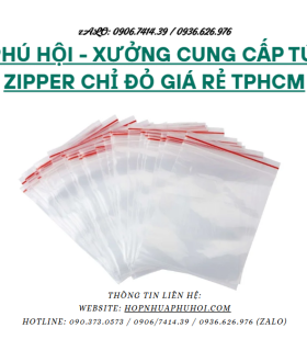 Phú Hội - Xưởng cung cấp túi zipper chỉ đỏ giá rẻ TPHCM