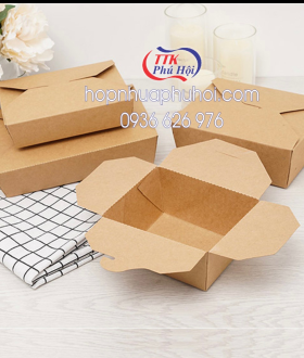 Hộp giấy đựng đồ ăn có nắp gài