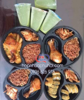 Hộp nhựa 3 ngăn tròn