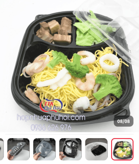 Hộp nhựa đựng cơm 3 ngăn bầu HC3