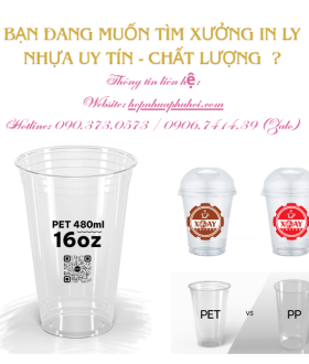 Địa chỉ in ly nhựa PP, PET cao cấp – an toàn thực phẩm