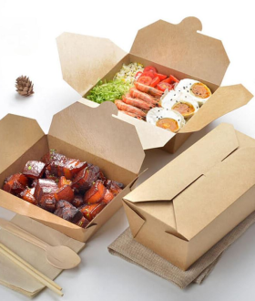 HỘP GIẤY KRAFT VUÔNG NẮP GÀI ĐỰNG CƠM, THỨC ĂN NHANH - BỀN ĐẸP, CHỐNG THẤM TỐT