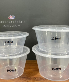 Hộp nhựa tròn 1500ml (1.5 lít)