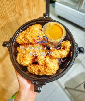 Hộp nhựa tròn đựng gà rán, mỳ xào