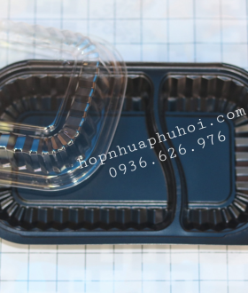Hộp nhựa 2 ngăn đựng cơm