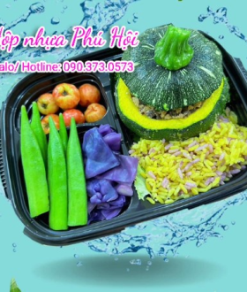 Hộp nhựa đựng cơm 3 ngăn nhỏ dày dặn