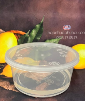 Hộp nhựa tròn trong 650ml đựng thực phẩm chịu nhiệt tốt