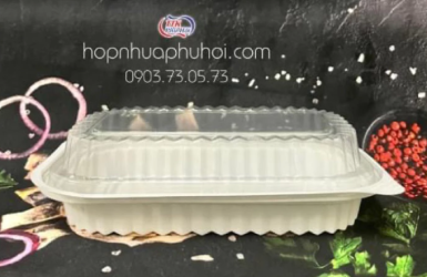 Hộp nhựa trắng đựng cơm HT17 1 ngăn