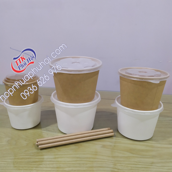 Tô giấy kraft đựng canh súp 350ml
