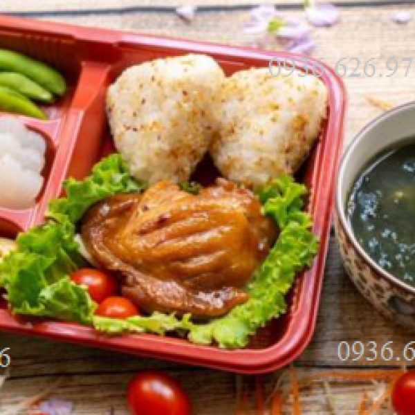 KHAY NHỰA 4 NGĂN ĐỎ ĐEN HT10