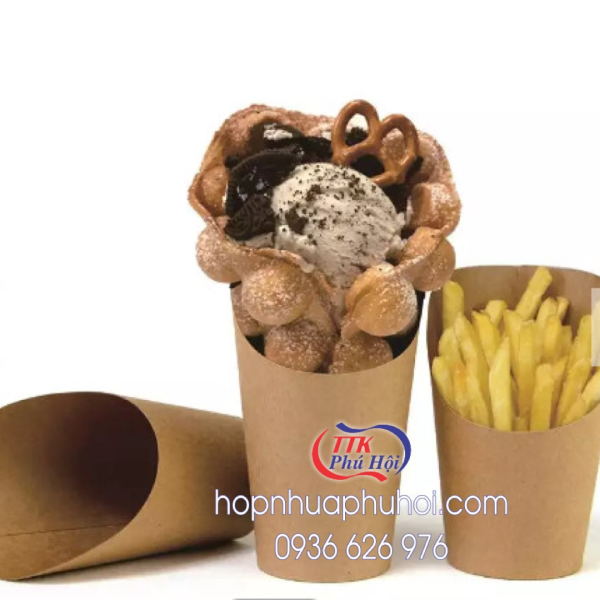     Hộp giấy khay giấy đựng khoai tây chiên