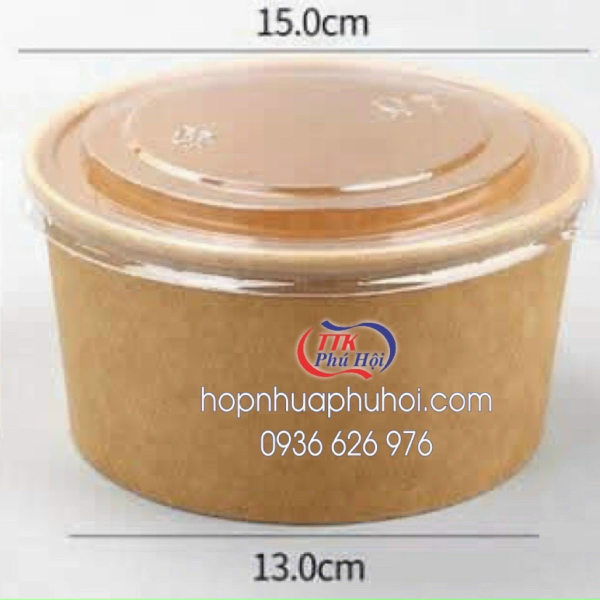 Tô giấy Kraft 1000ml đựng thức ăn