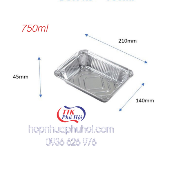 Hộp nhôm đựng thực phẩm 750ml