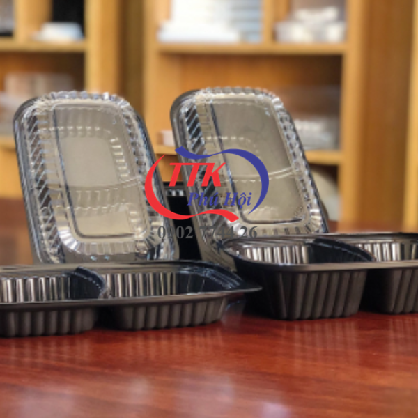 Hộp đựng cơm bún mì... 2 ngăn sâu đều