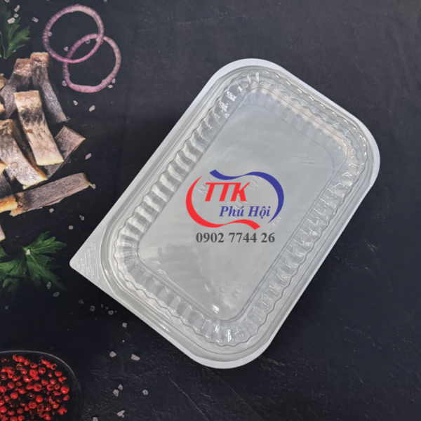 Hộp đựng thực phẩm trắng 1 ngăn – HT203