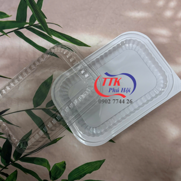 Hộp đựng thực phẩm trắng 1 ngăn – HT203