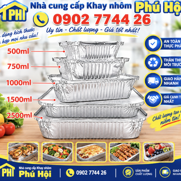 Hộp nhôm đựng thức ăn tại Tp hcm