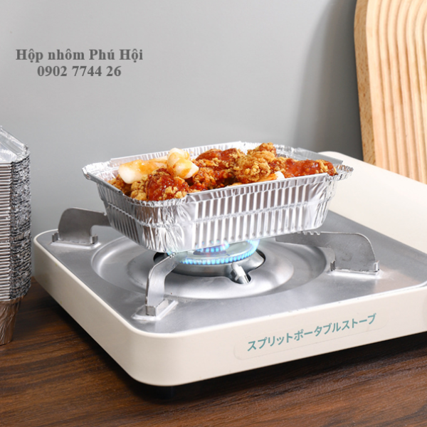 Hộp nhôm, khay nhôm chữ nhật 2000ml