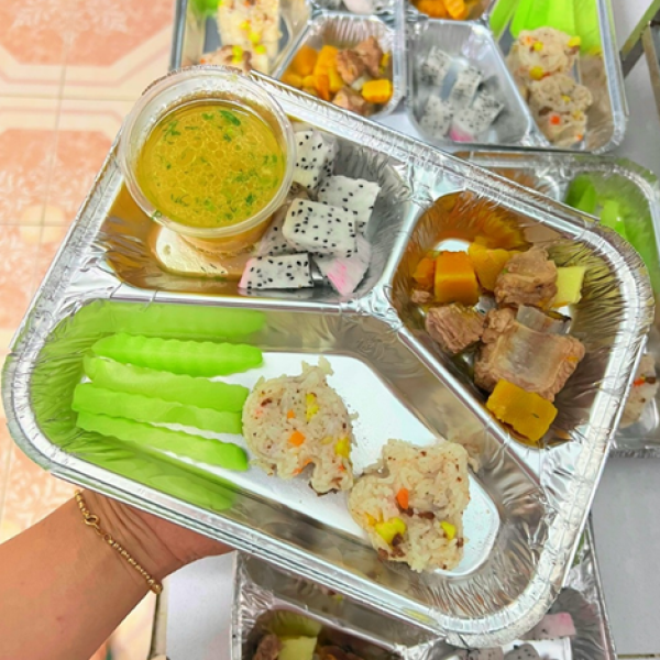 Hộp nhôm, khay nhôm 3 ngăn