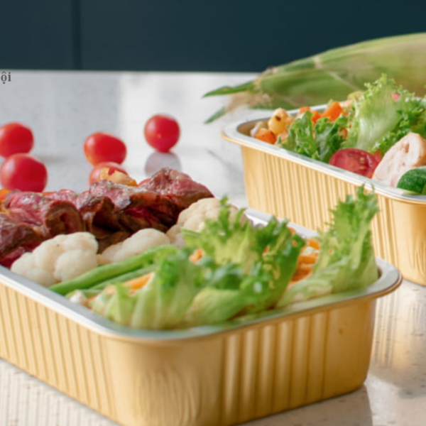 Hộp nhôm, khay nhôm màu vàng 1000ml