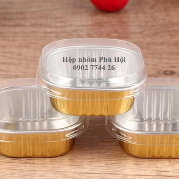Hộp nhôm, khay nhôm màu vàng 125ml