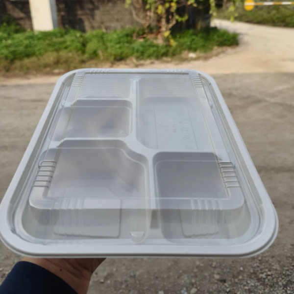 Hộp nhựa 5 ngăn trắng PHT5
