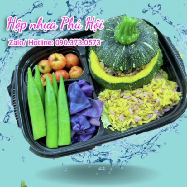 Hộp nhựa đựng cơm 3 ngăn cao cấp