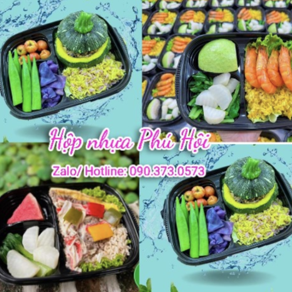 Hộp nhựa đựng cơm 3 ngăn cao cấp