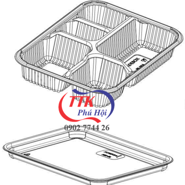 Hộp nhựa đựng cơm 5 ngăn JB 26A Jadebox