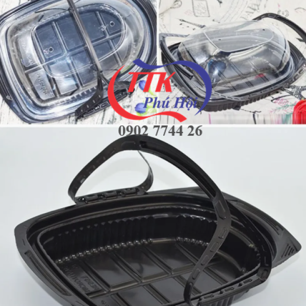 Hộp nhựa đựng gà vịt nguyên con có tay xách cao cấp