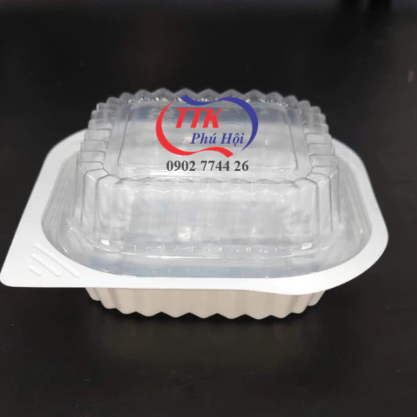 Hộp nhựa trắng đựng thực phẩm dùng 1 lần HT12