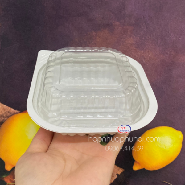 Hộp nhựa trắng đựng thực phẩm dùng 1 lần HT12