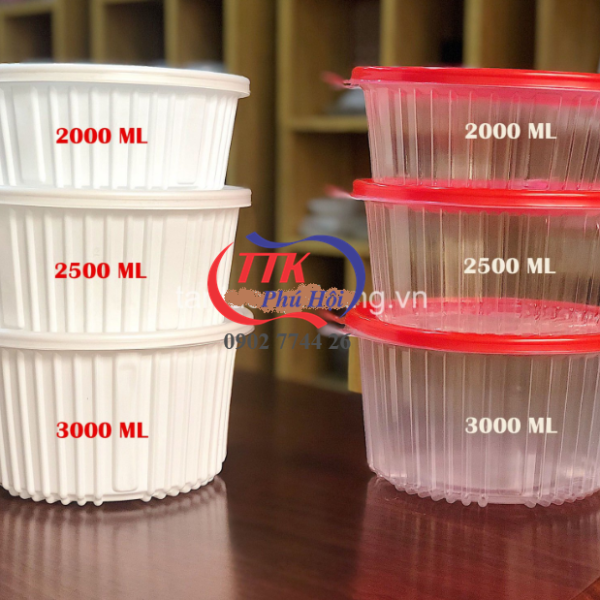 Hộp nhựa tròn đựng gà vịt heo quay