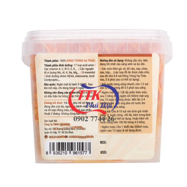 Hộp nhựa vuông đựng đông trùng