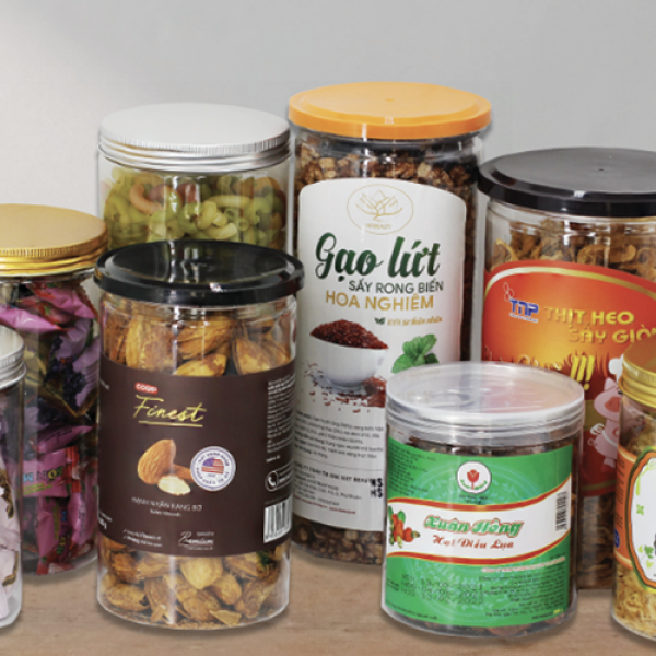 Hũ nhựa nắp nhôm vặn 300ml đựng granola, yến mạch