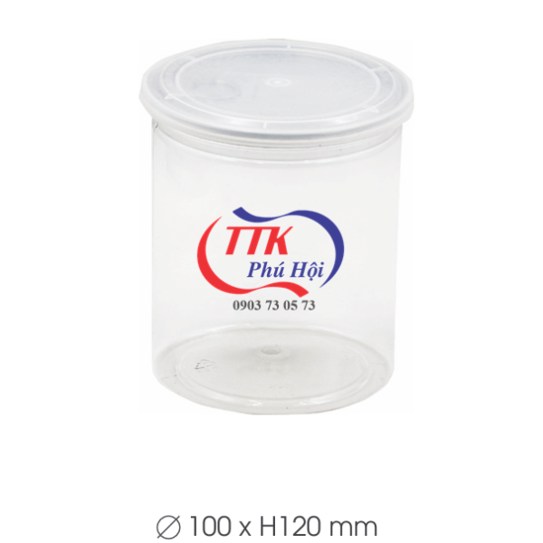 Hũ nhựa nắp nhôm xé đựng da heo, mực cán rim