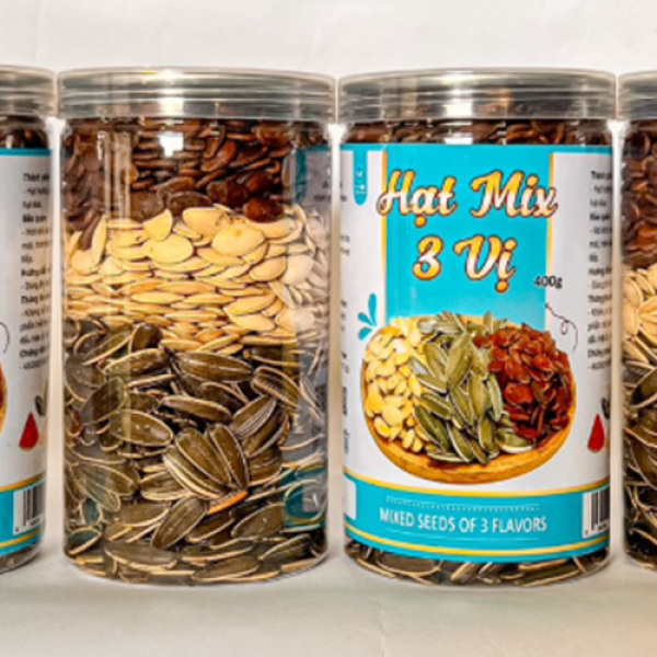 Hũ nhựa nắp nhôm xé đựng hạt hướng dương