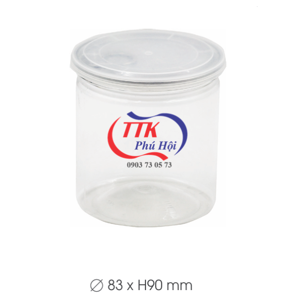 Hũ nhựa nắp nhôm xé đựng mứt dừa