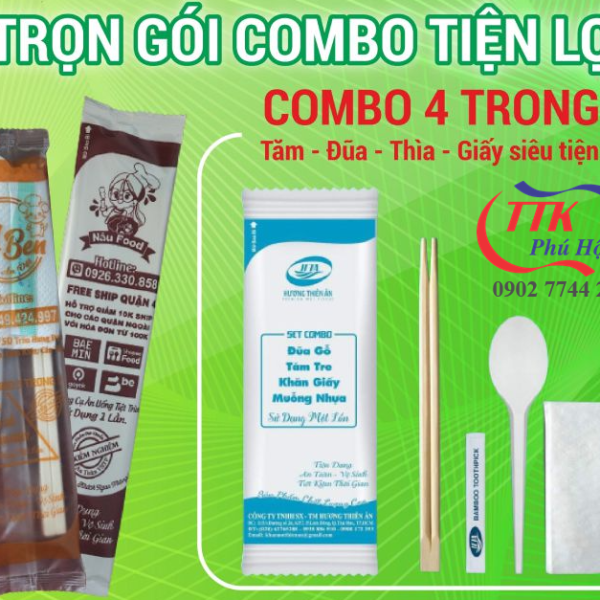 In bao combo dụng cụ ăn cá nhân
