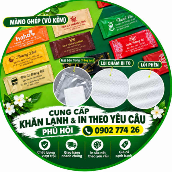 In khăn lạnh số lượng ít